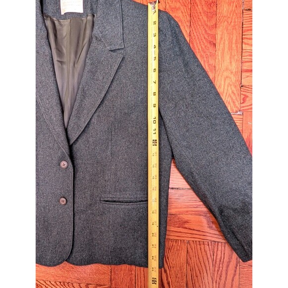 Vintage Pendleton Dark Grey Blazer Jacket Size 8 100% Virgin Wool - Picture 8 of 9